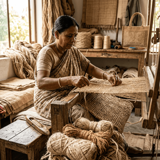 Produzione etica di borse in Juta